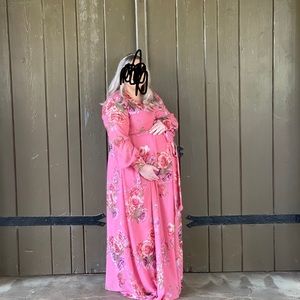 Plus Size Floral Printed Chiffon Maxi Dress